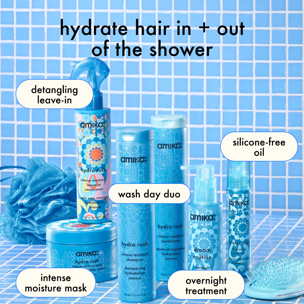 AMIKA Hydro Rush Intense Moisture Hair Mask with Hyaluronic Acid *PRE ORDER*