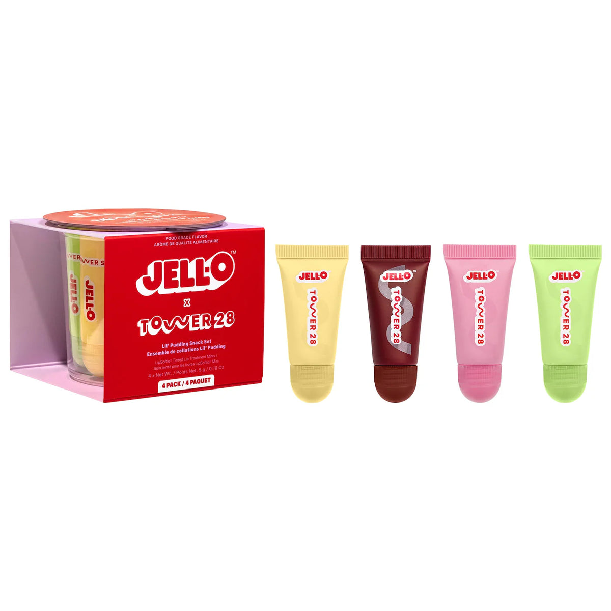 TOWER 28 JELL-O™  X TOWER 28 Lil' Pudding Mini Lip Softie Gift Set *PRE ORDER*