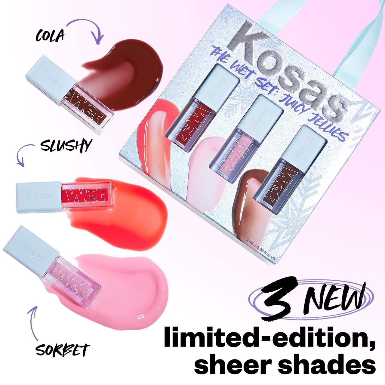 KOSAS The Wet Set: Juicy Jellies Sheer Lip Oils