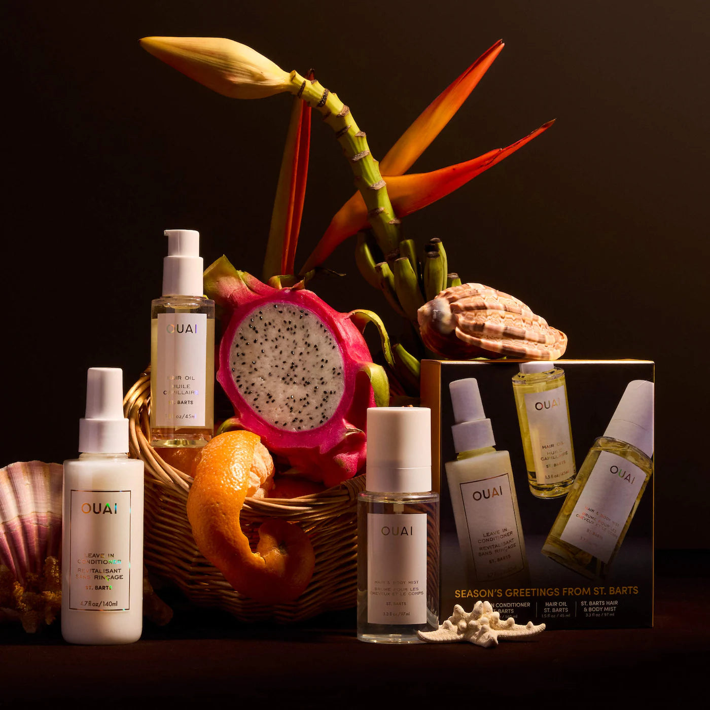 OUAI St. Barts Hair & Body Mist, Leave In Conditioner & Hair Oil Gift Set *PRE ORDER*