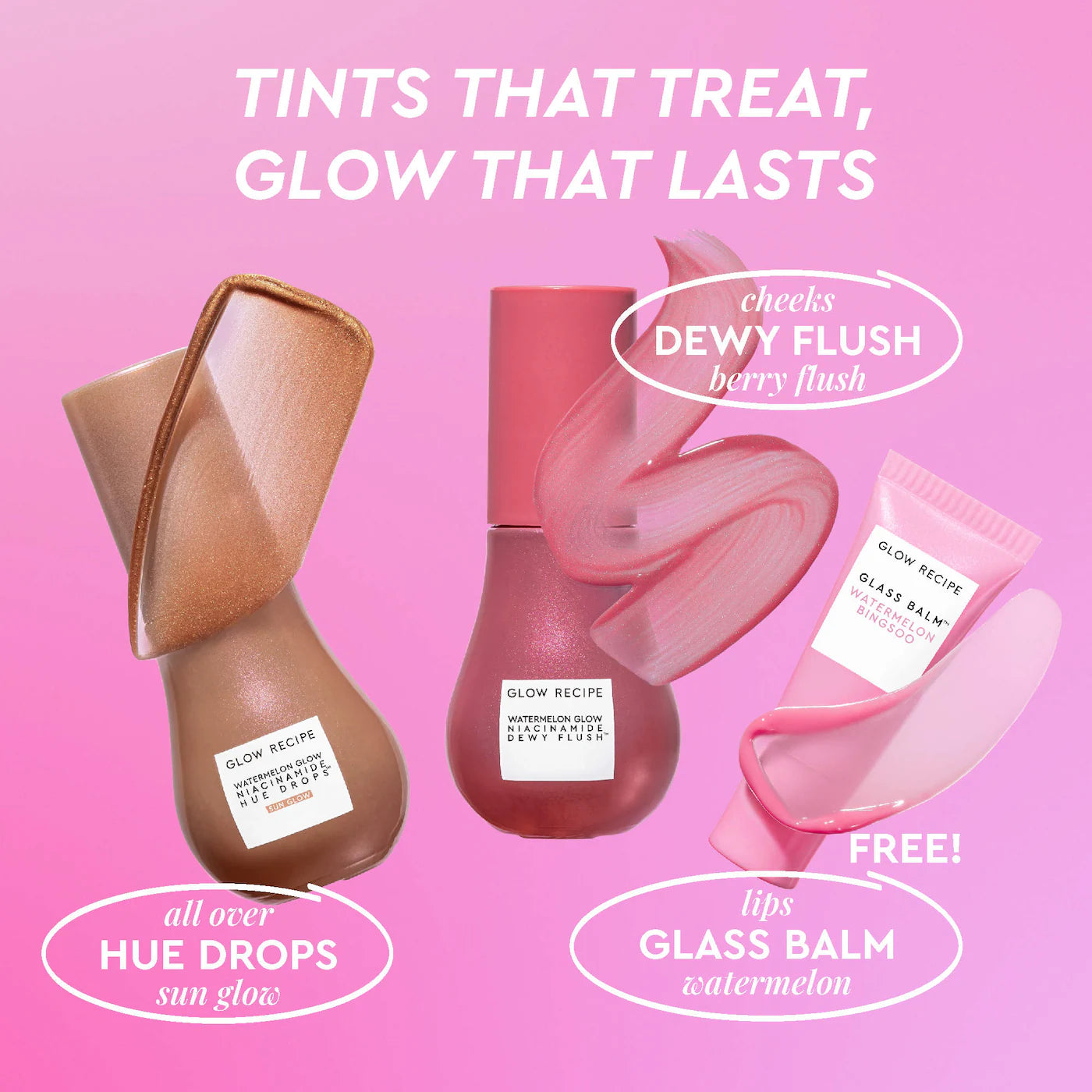 GLOW RECIPE Best of Glow Hues - Tinted Serum, Cheek & Lip Gift Set *PRE ORDER*