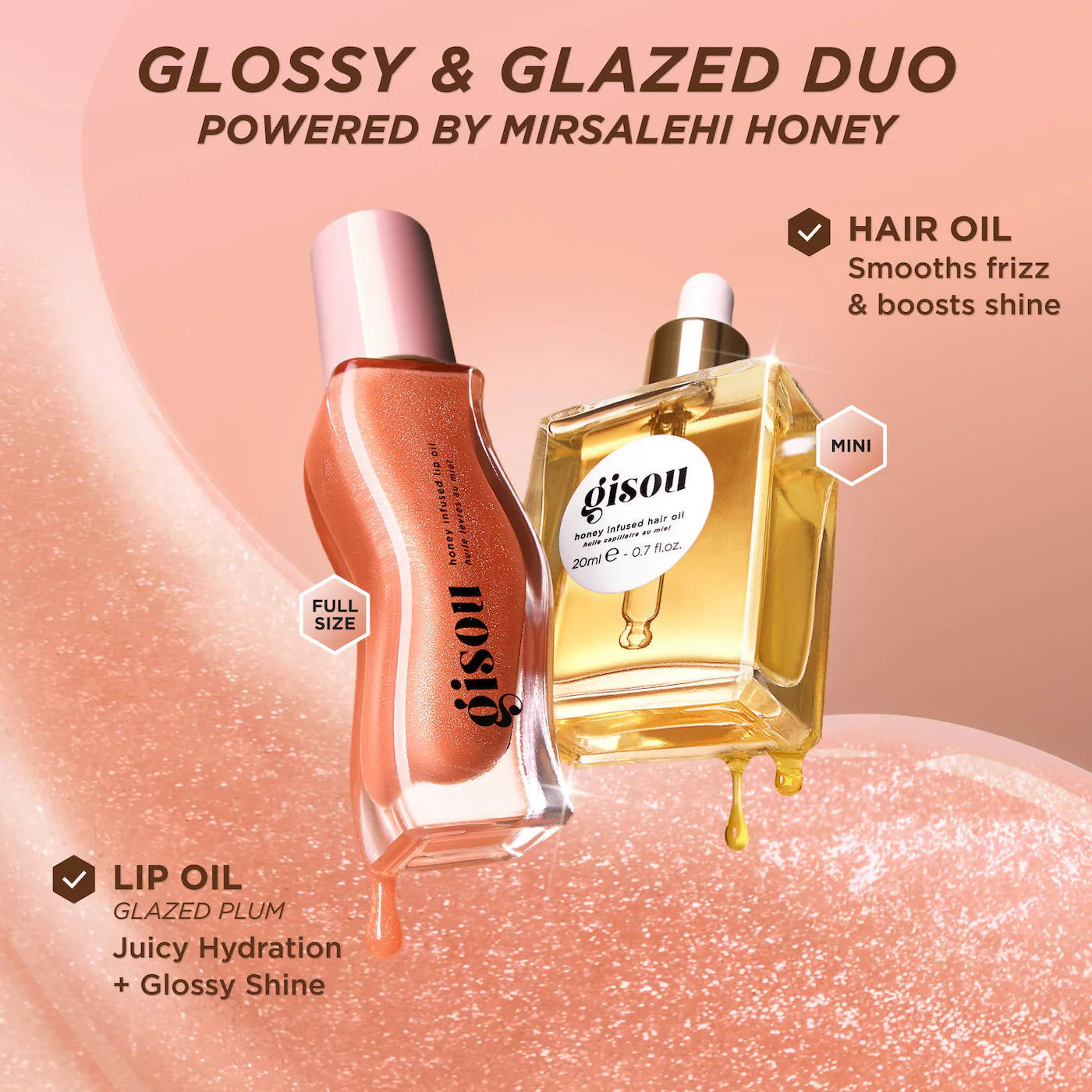 GISOU Glossy & Glazed Hair & Lip Oil Gift Set *PRE ORDER*