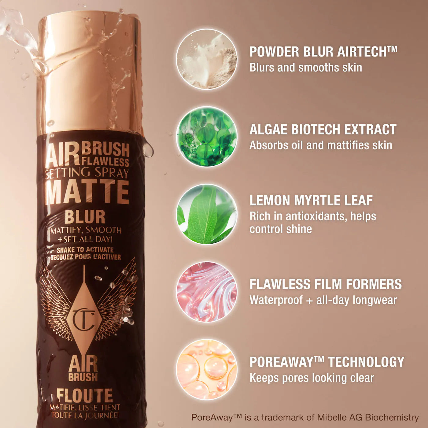 CHARLOTTE TILBURY Airbrush Flawless Matte Blurring & Waterproof Setting Spray *PRE ORDER*