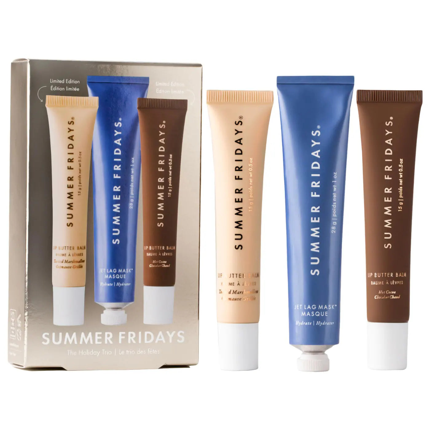 SUMMER FRIDAYS The Holiday Trio Set with Lip Butter Balm in Hot Cocoa & Toasted Marshmallow *PRE ORDER*