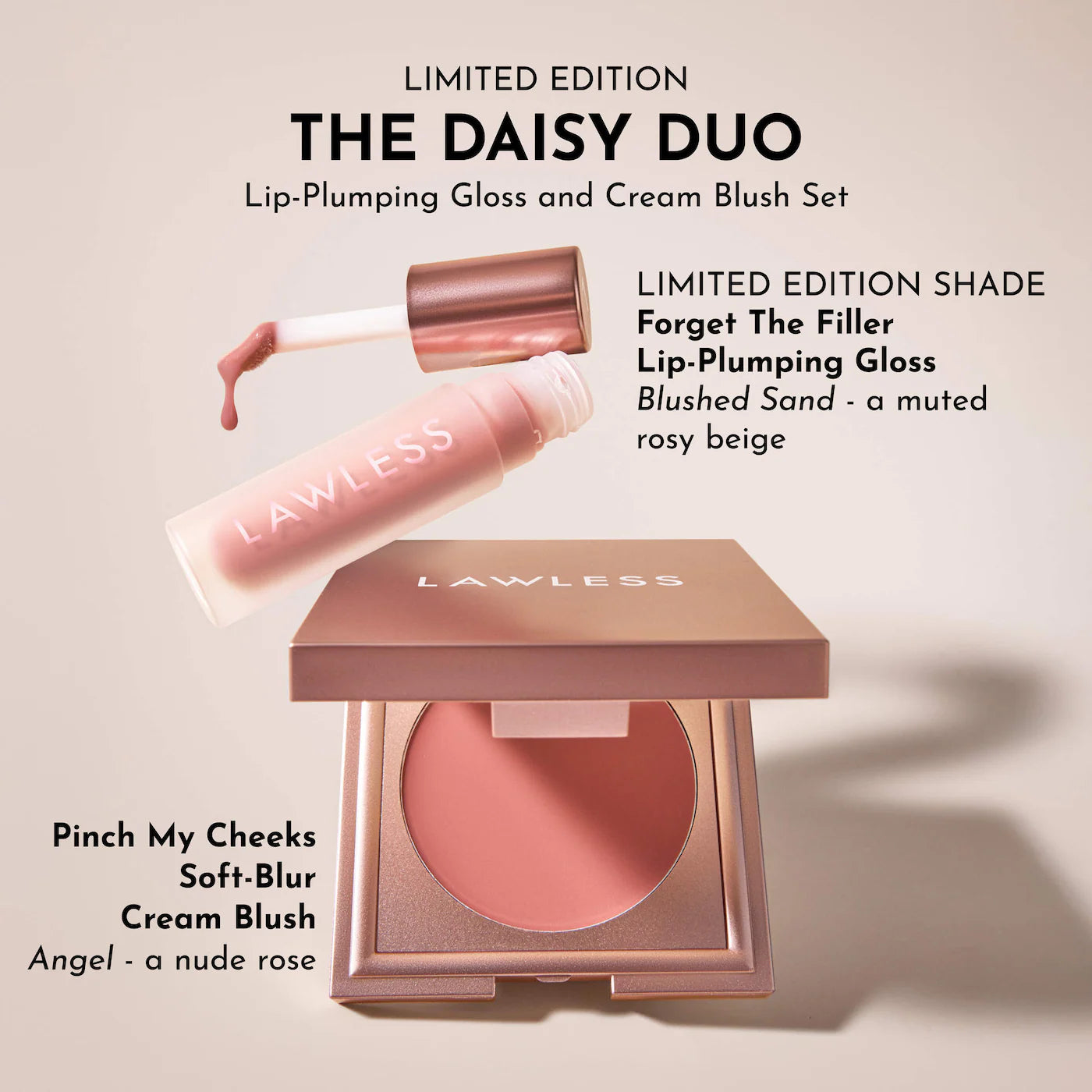 LAWLESS The Dreamy Daisy Lip-Plumping Gloss and Cream Blush Set *PRE ORDER*