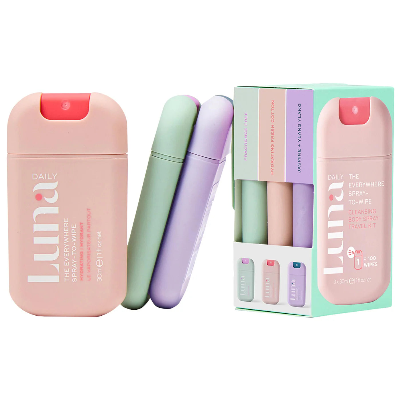 LUNA DAILY The Everywhere Spray-to-Wipe Mini Trio Holiday Set *PRE ORDER*