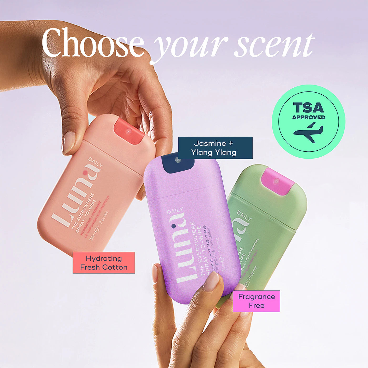 LUNA DAILY The Everywhere Spray-to-Wipe Mini Trio Holiday Set *PRE ORDER*