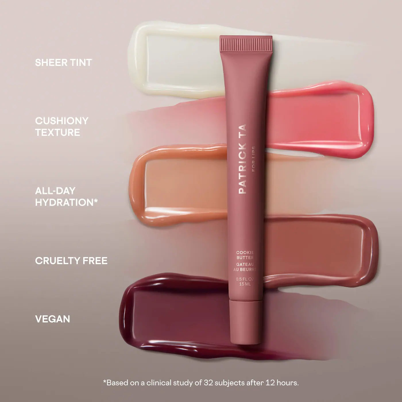 PATRICK TA Major Moisture Smoothing and Hydrating Tinted Lip Balm with Vitamin E *PRE ORDER*