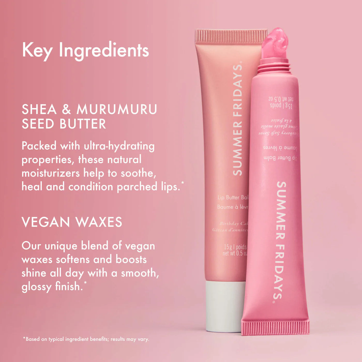 SUMMER FRIDAYS Sweet Pink Duo with Birthday Cake + Strawberry Soft Serve Lip Butter Balm *PRE ORDER*