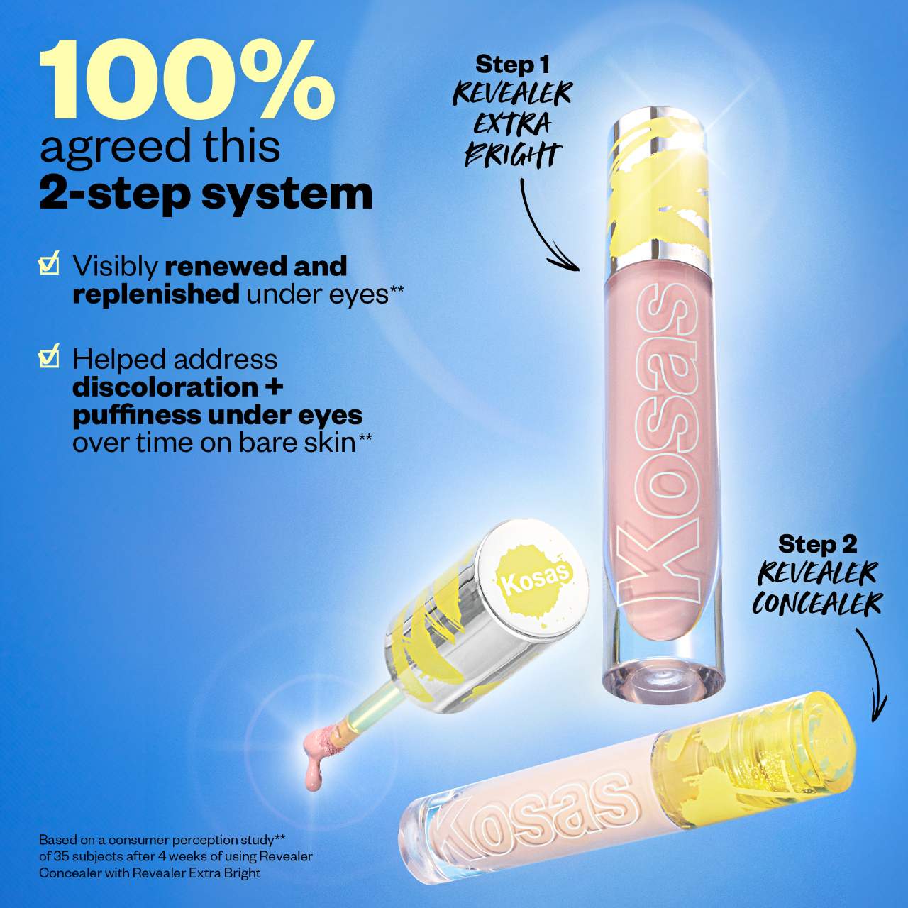 KOSAS Revealer Extra Bright Serum-Powered Color Correctors for Dark Circles