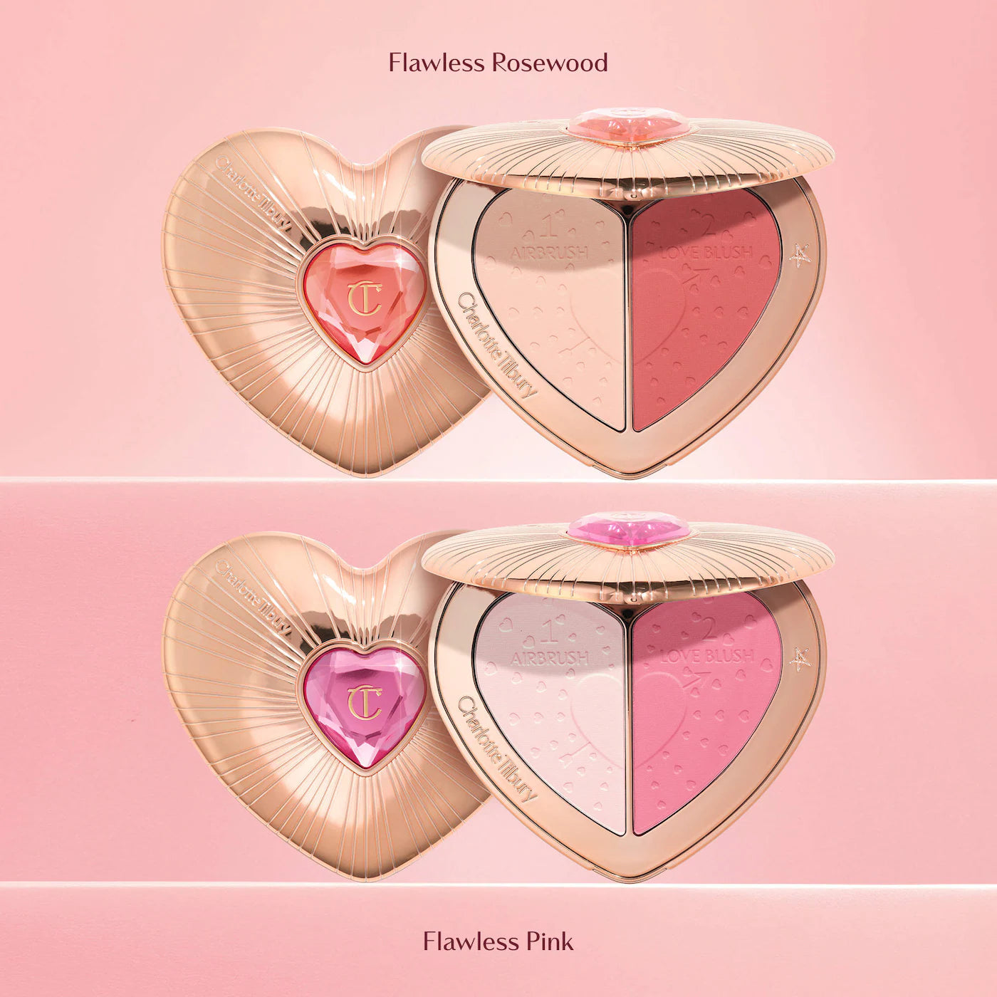 CHARLOTTE TILBURY Pillow Talk Beauty Soulmates Airbrush Flawless Finish Brightening and Blush Powder Palette *PRE ORDER*