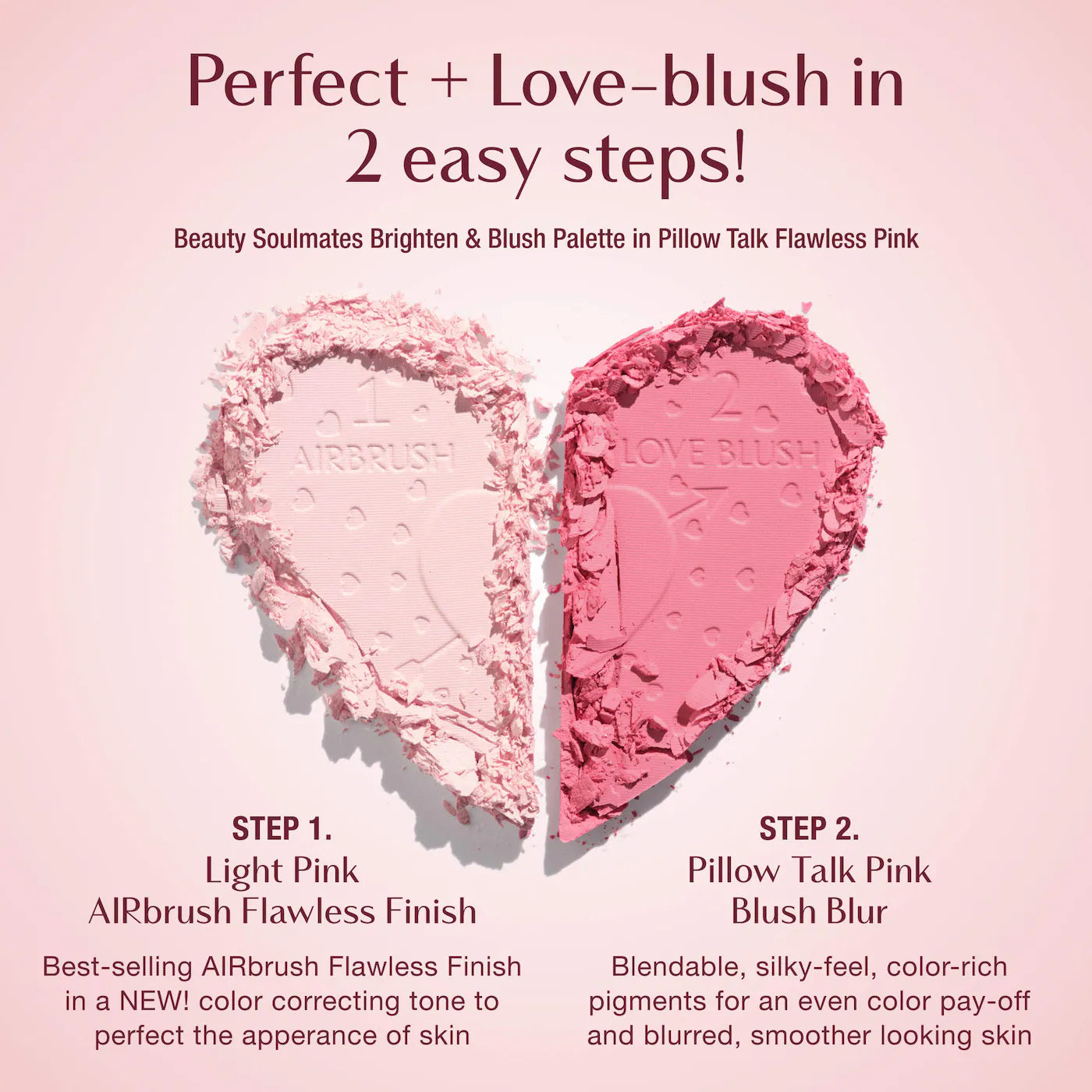 CHARLOTTE TILBURY Pillow Talk Beauty Soulmates Airbrush Flawless Finish Brightening and Blush Powder Palette *PRE ORDER*