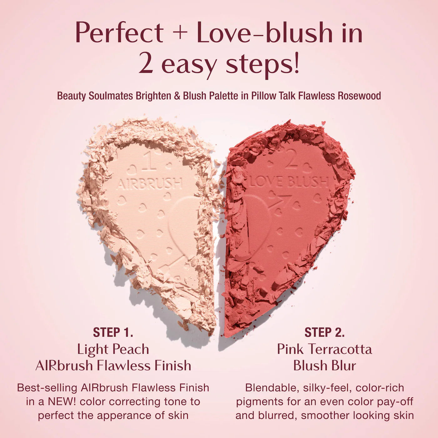 CHARLOTTE TILBURY Pillow Talk Beauty Soulmates Airbrush Flawless Finish Brightening and Blush Powder Palette *PRE ORDER*