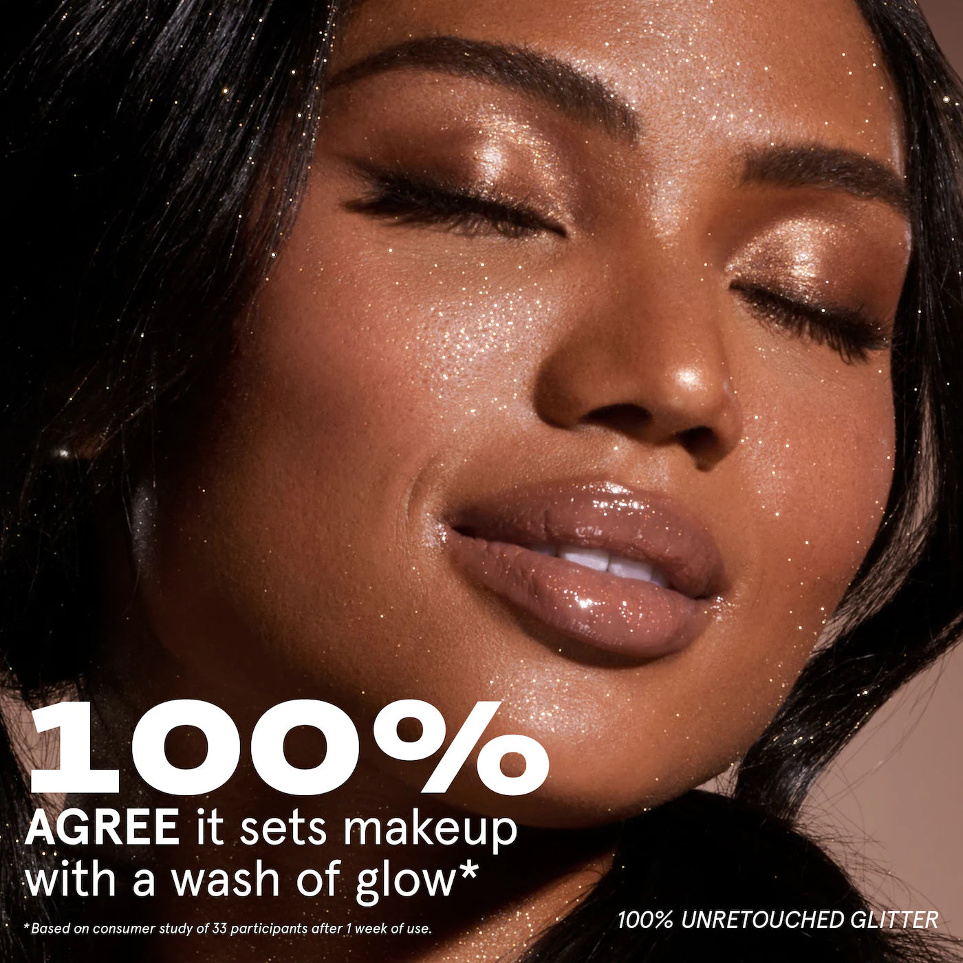 ONE SIZE On 'Til Dawn Waterproof Glitter Setting Spray - Brown Sugar *PRE ORDER*
