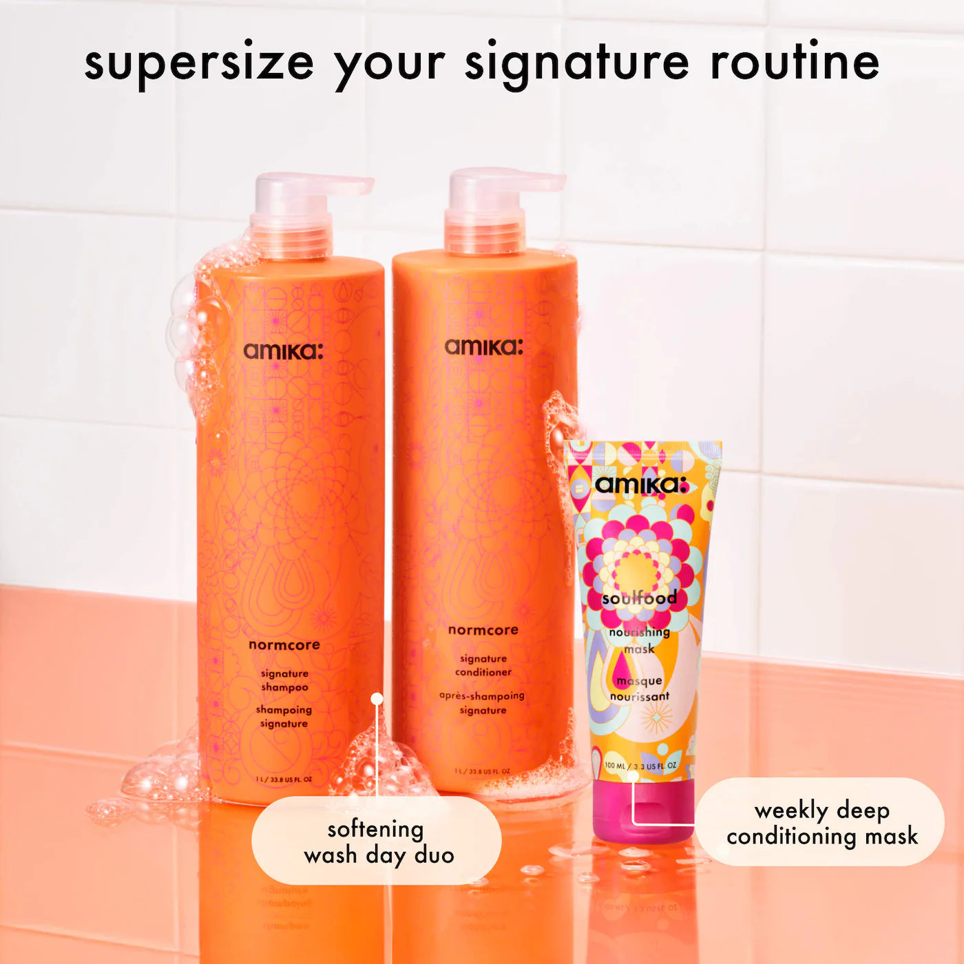 AMIKA Supersized Jumbo Normcore Shampoo & Conditioner Hair Gift Set *PRE ORDER*